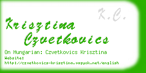 krisztina czvetkovics business card